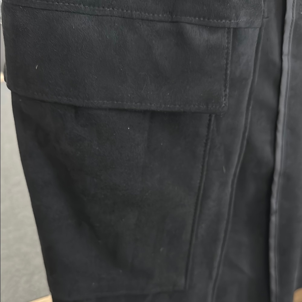 H&M Black Utility Jacket Open-Front Long Style - Picture 5 of 7